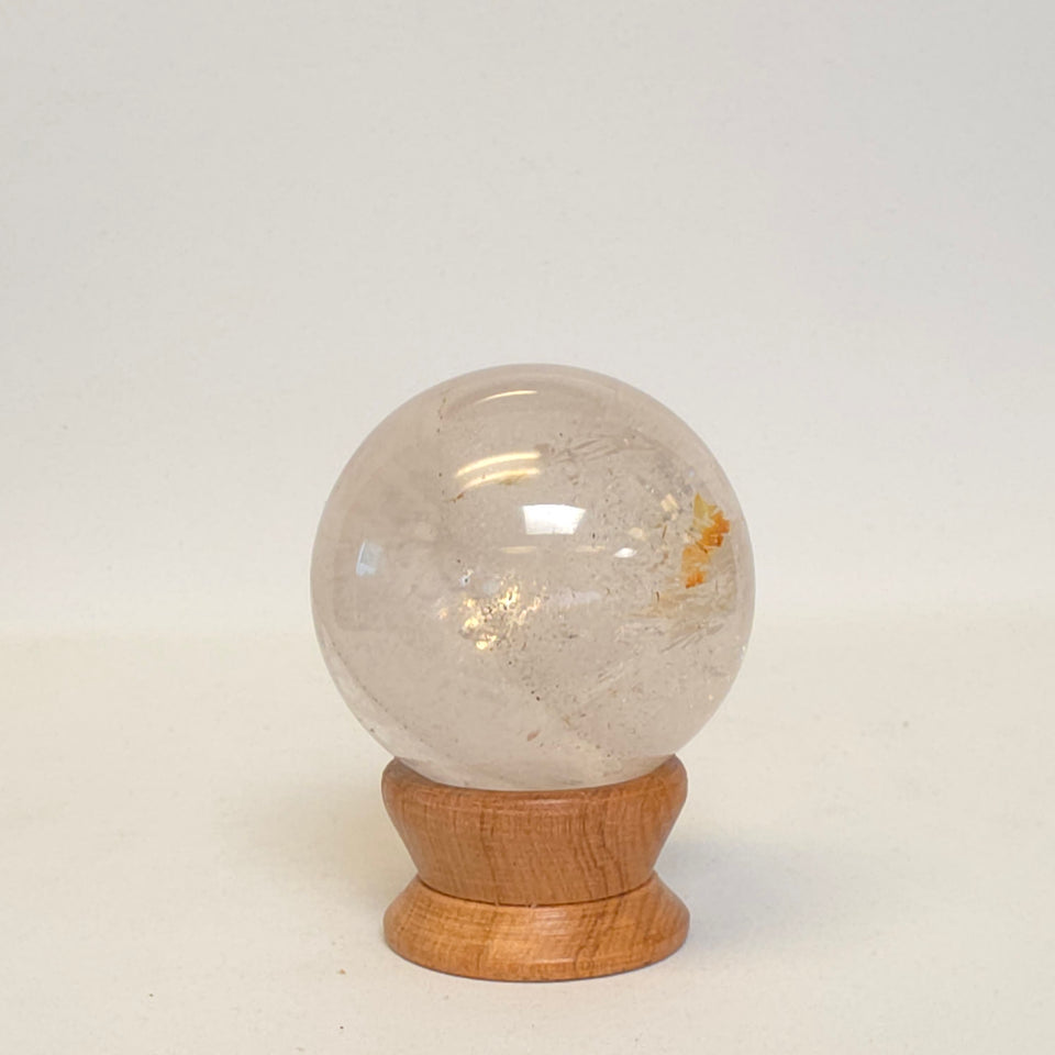 Clear Quartz Sphere with Golden Healer Inclusion | 50 mm