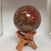 Petrified Wood Sphere – 114mm | 4.27 lb | Wooden Stand Included