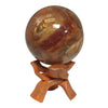 Petrified Wood Sphere – 114mm | 4.27 lb | Wooden Stand Included