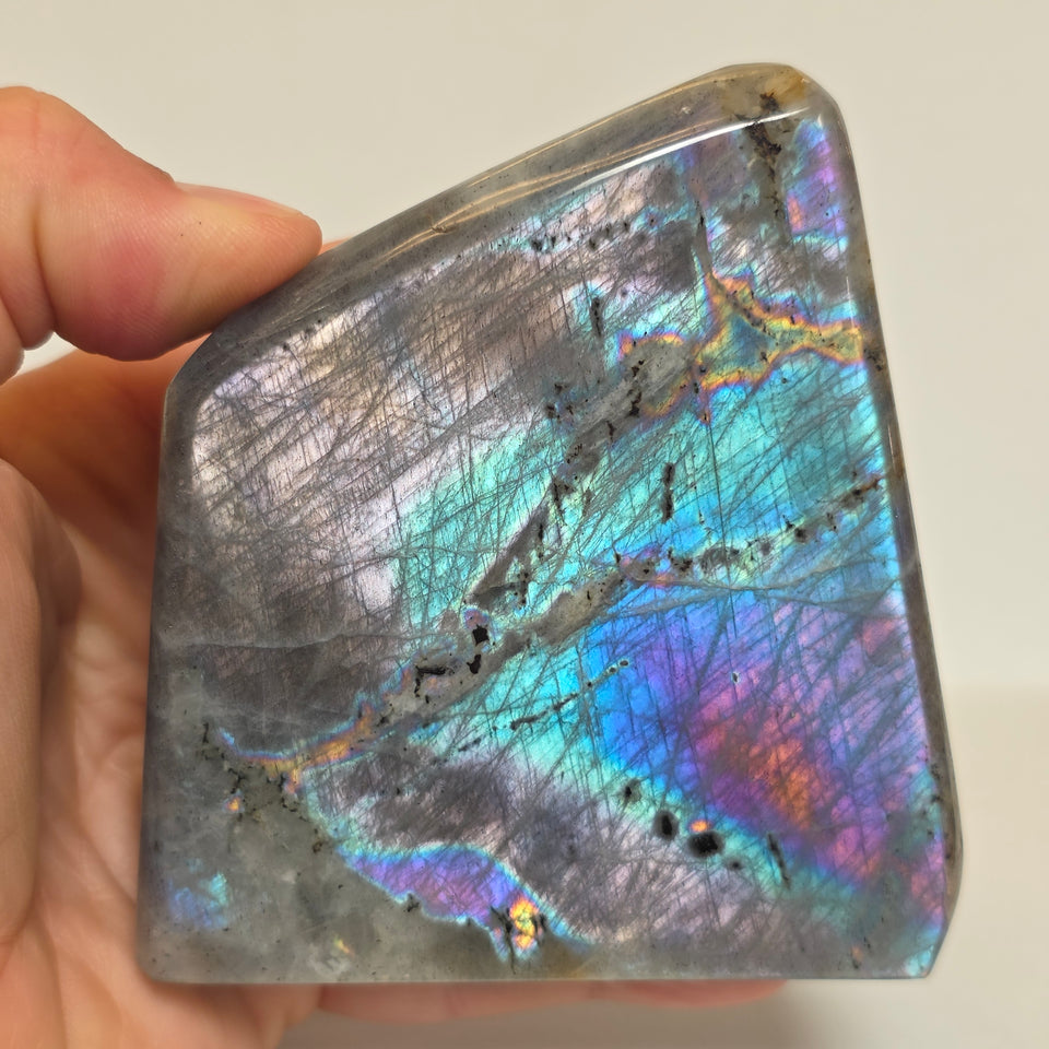 Labradorite Freeform Purple Teal Peacock Flash 1.4lb