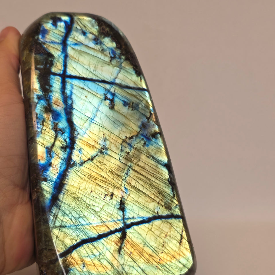 Labradorite Freeform Yellow Flash  4.23 lb