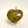 Green Opal Heart | Olive Green and Rust