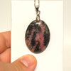 Rhodonite Oval Pendant Necklace