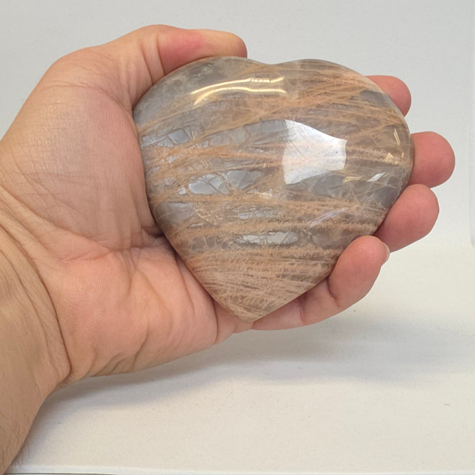 Peach Moonstone Heart | 0.75 lb
