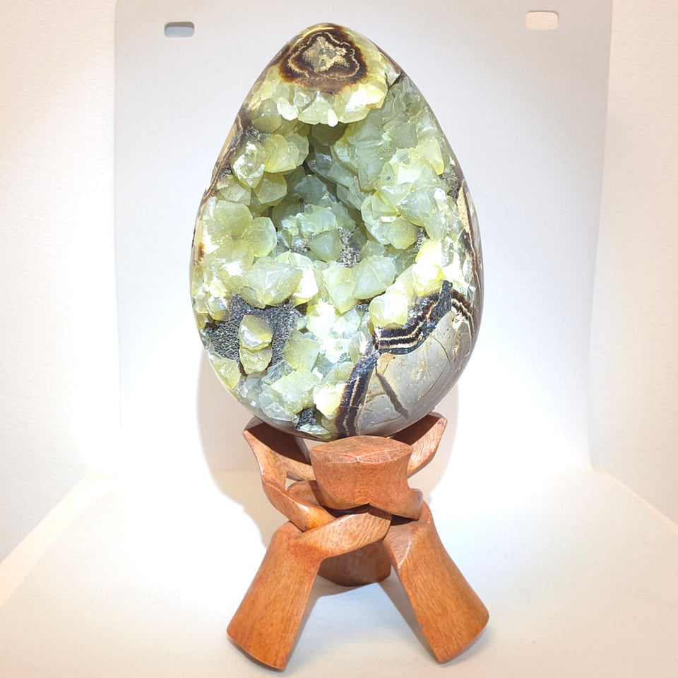 Wild Septarian Egg with Yellow Calcite | 3.875 lb