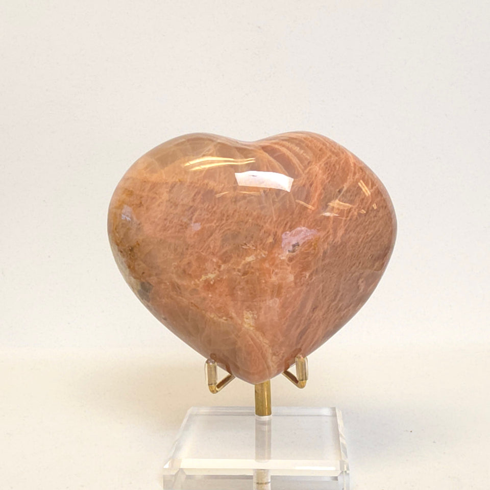 Peach Moonstone Heart | 1.24 lb