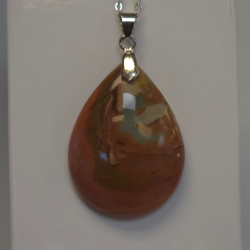 Polychrome Jasper Teardrop Necklace